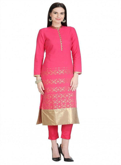 Pink Full Sleeve Printed kurta - wforwoman