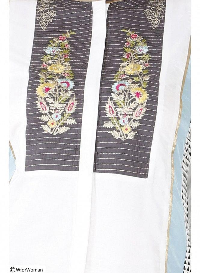 White Printed 3/4 Sleeve kurta - wforwoman