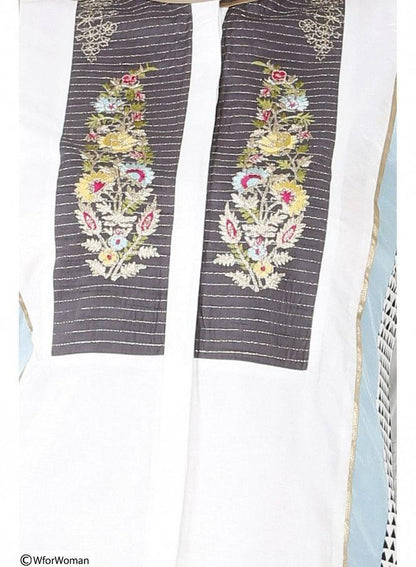 White Printed 3/4 Sleeve kurta - wforwoman