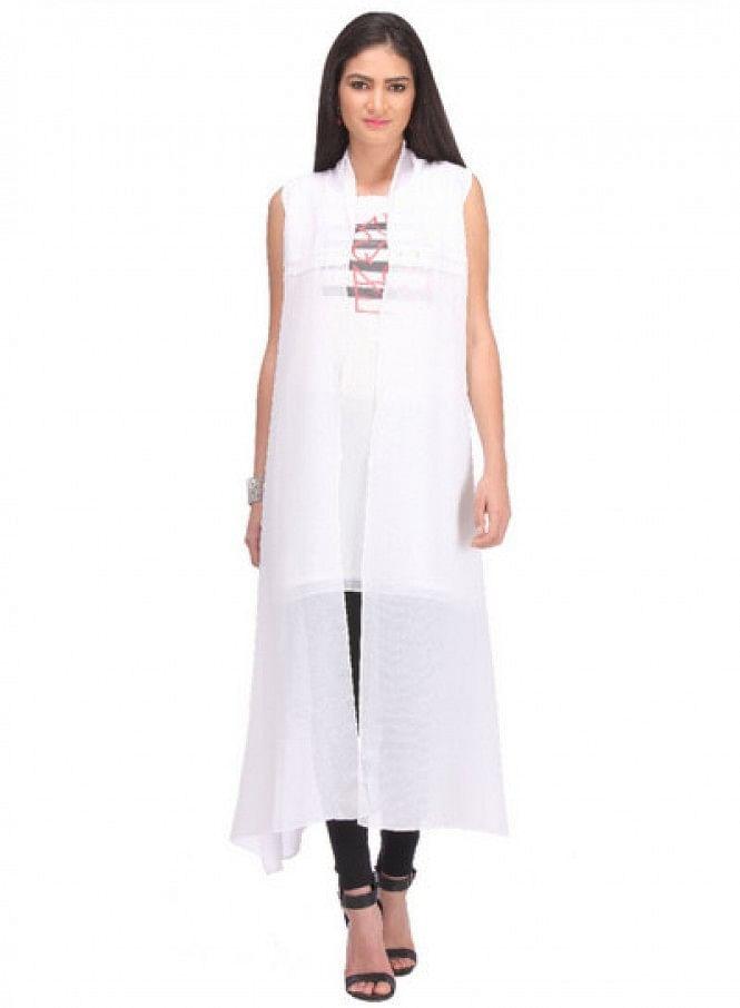 White Sleeveless Gillet - wforwoman