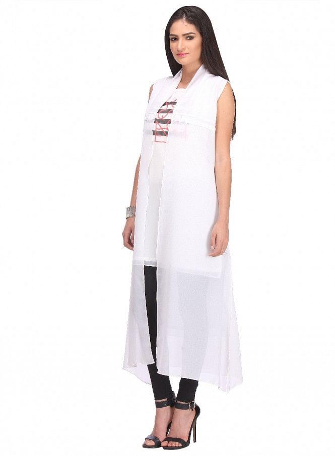 White Sleeveless Gillet - wforwoman