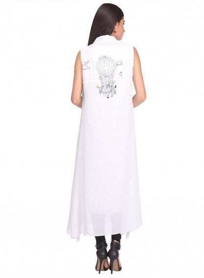 White Sleeveless Gillet - wforwoman