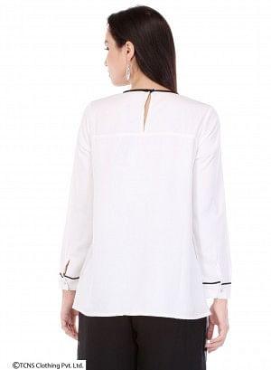 White Full Sleeve Top - wforwoman