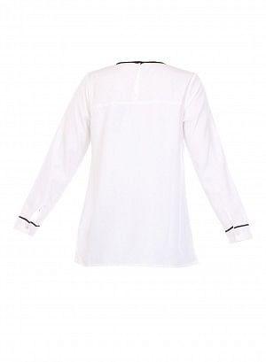 White Full Sleeve Top - wforwoman