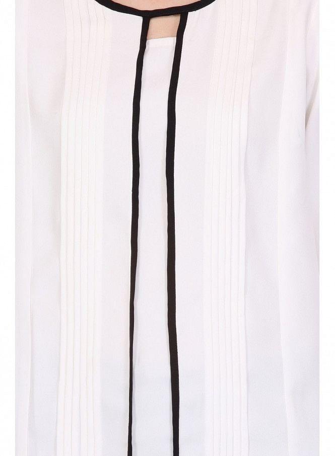 White Full Sleeve Top - wforwoman