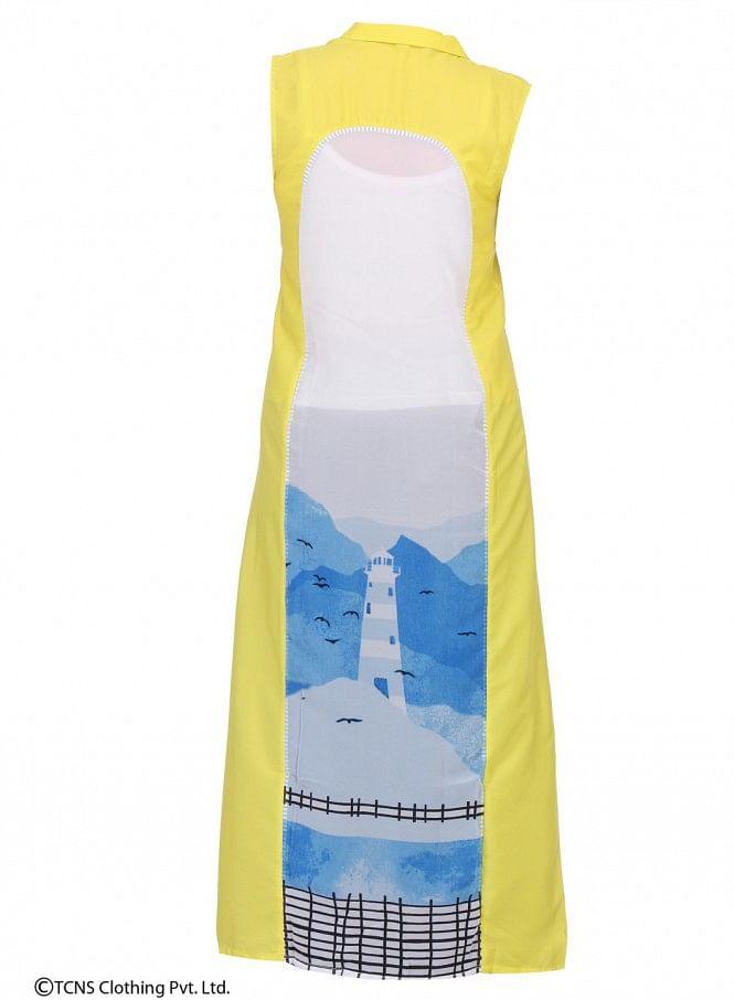 White Printed Sleeveless Top - wforwoman