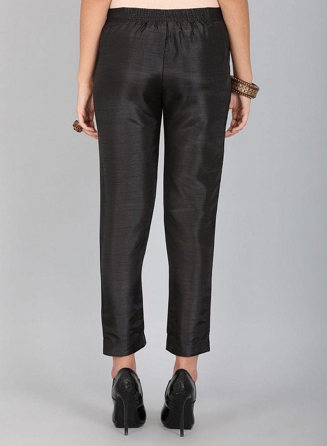 Buy Black Ankle Length Trousers 1099 W for woman โ wforwoman