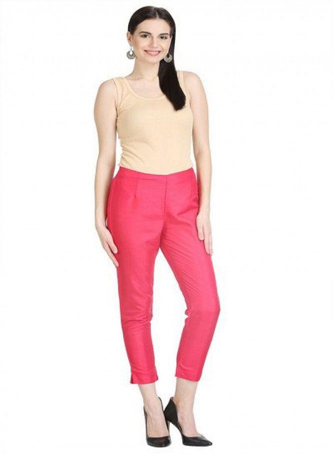 Pink Ankle-Length Trousers - wforwoman