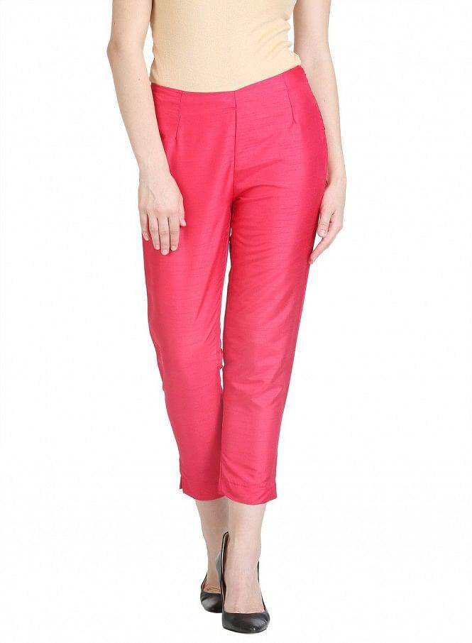 Pink Ankle-Length Trousers - wforwoman