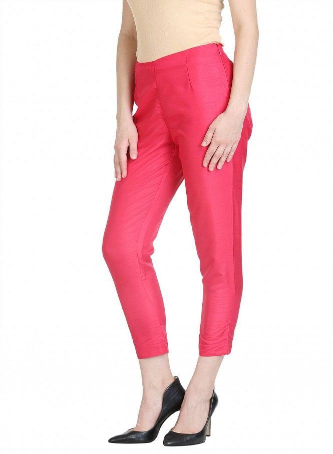 Pink Ankle-Length Trousers - wforwoman