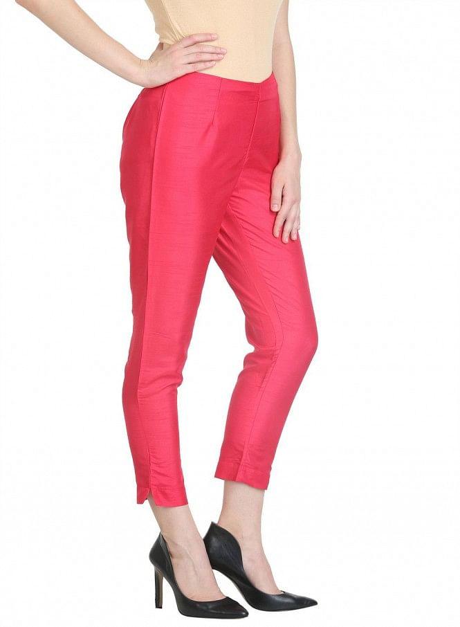 Pink Ankle-Length Trousers - wforwoman