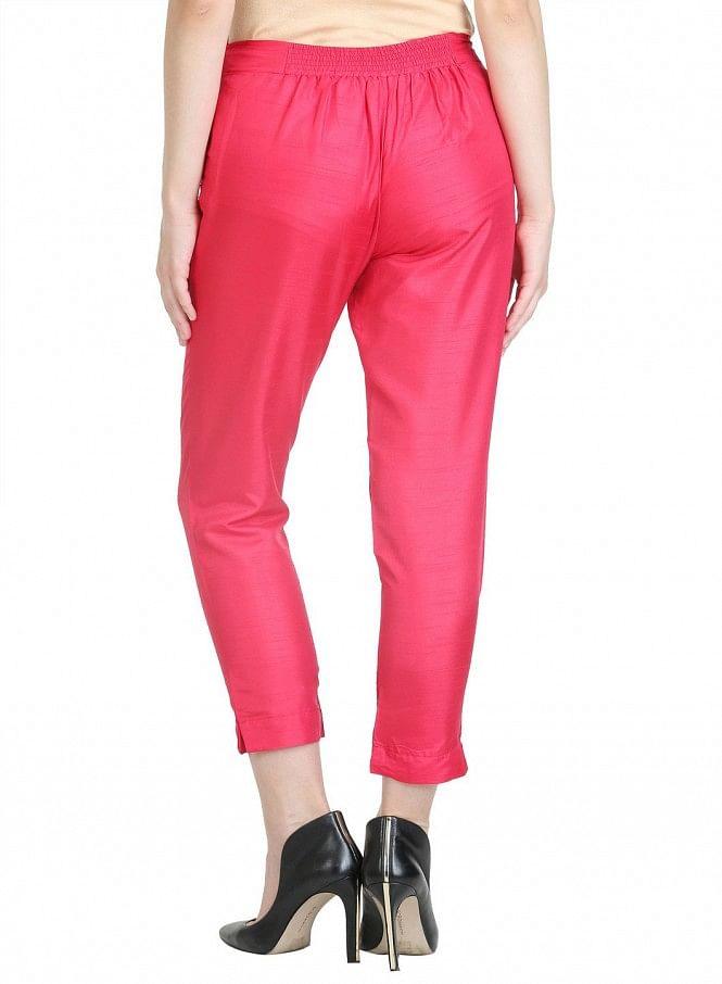 Pink Ankle-Length Trousers - wforwoman