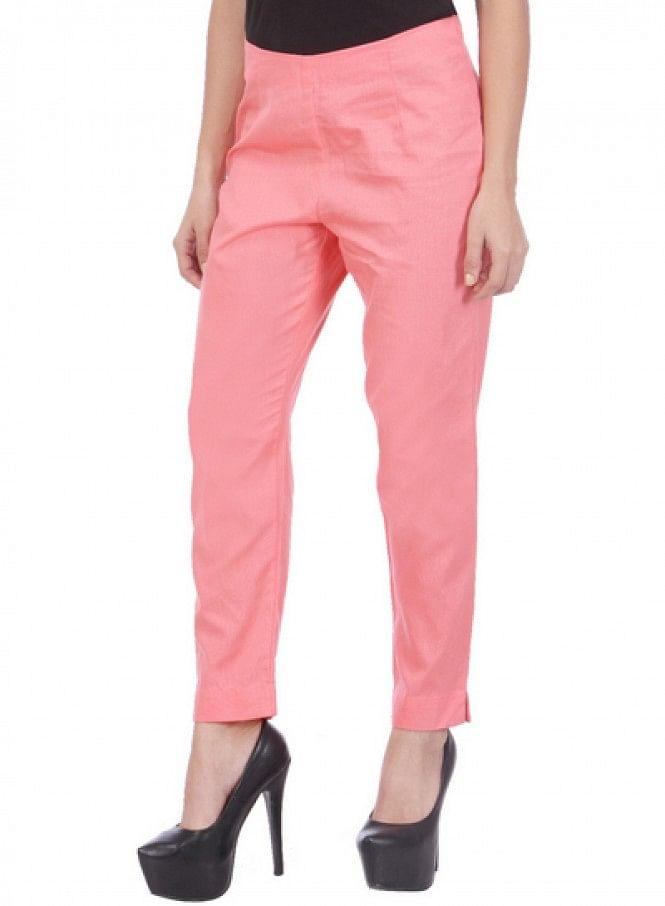 Pink Ankle-Length Trousers - wforwoman