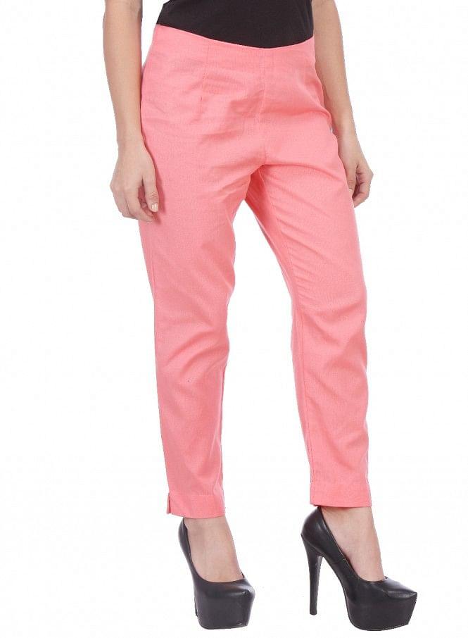 Pink Ankle-Length Trousers - wforwoman