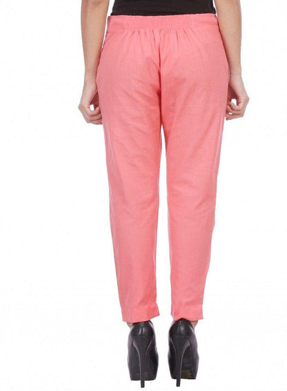 Pink Ankle-Length Trousers - wforwoman