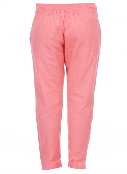 Pink Ankle-Length Trousers - wforwoman