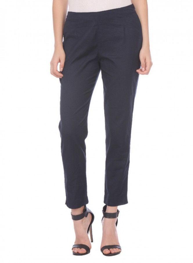 Blue Ankle-Length Trouser - wforwoman