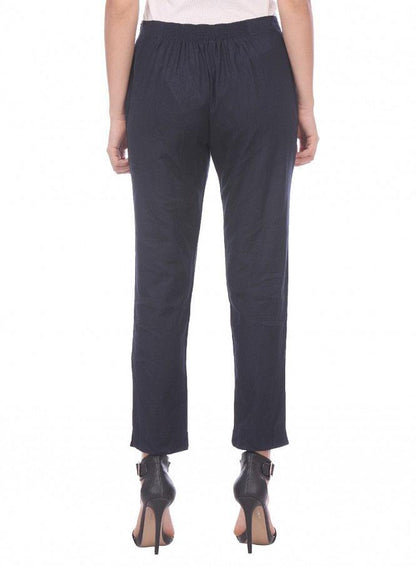 Blue Ankle-Length Trouser - wforwoman