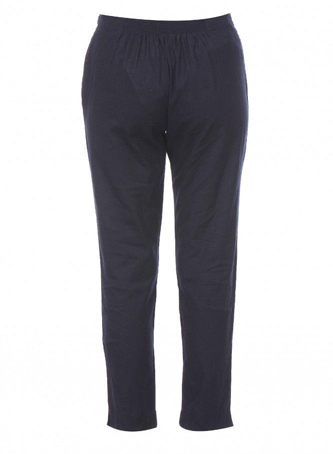 Blue Ankle-Length Trouser - wforwoman