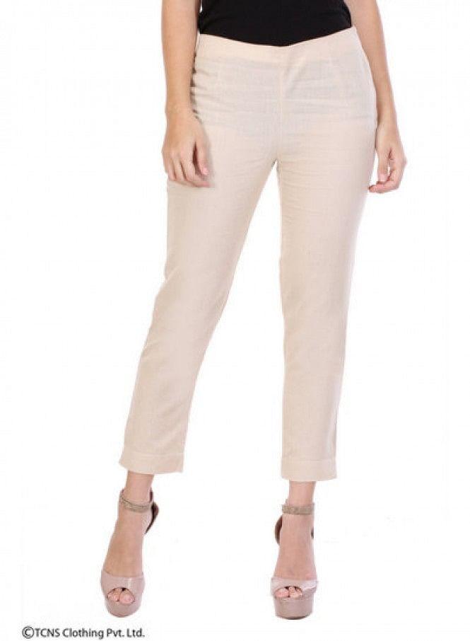 Off-White Ankle-Length Pants - wforwoman