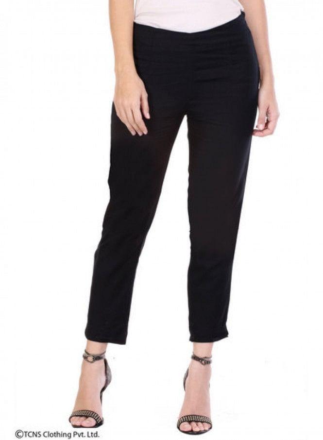 Black Ankle-Length Pants - wforwoman