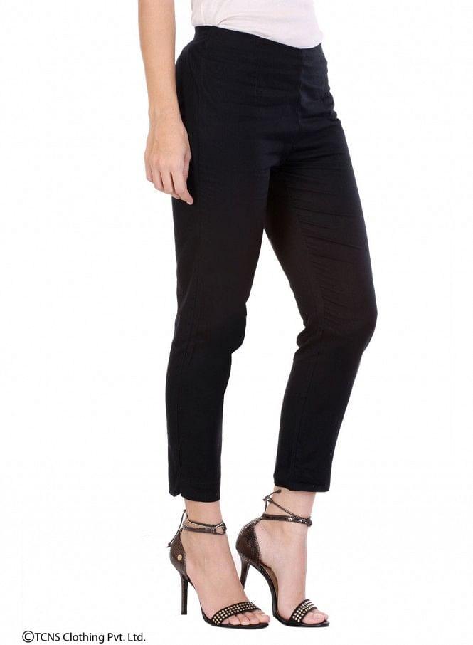 Black Ankle-Length Pants - wforwoman