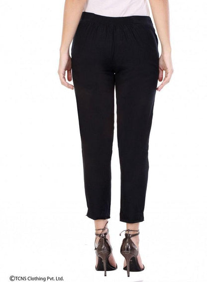 Black Ankle-Length Pants - wforwoman