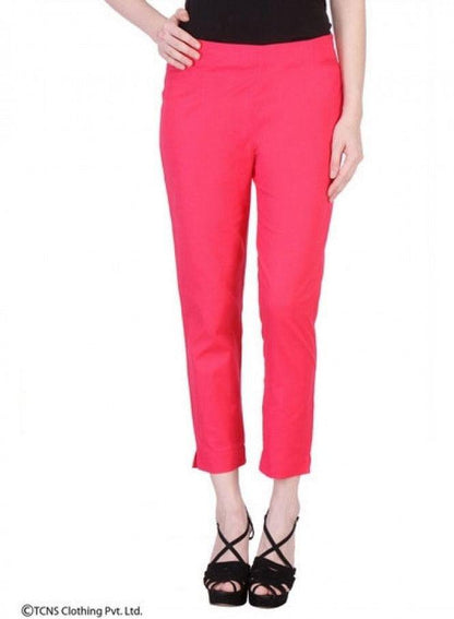 Pink Cropped Trousers - wforwoman