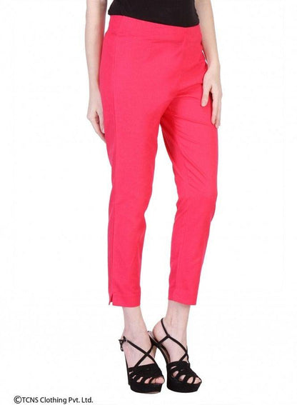 Pink Cropped Trousers - wforwoman