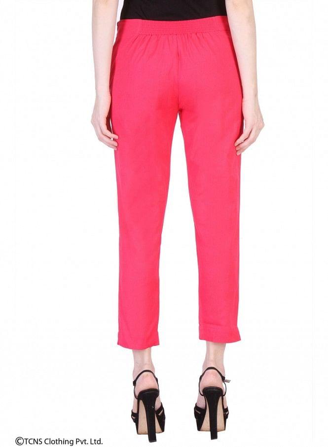 Pink Cropped Trousers - wforwoman