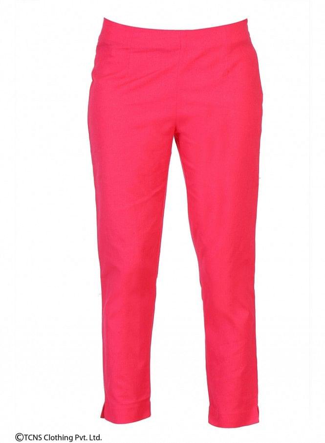 Pink Cropped Trousers - wforwoman