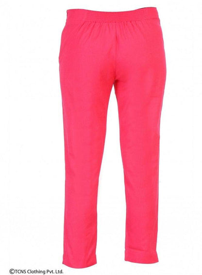 Pink Cropped Trousers - wforwoman