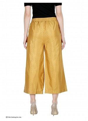 Gold-Toned Ankle-Length Pants - wforwoman