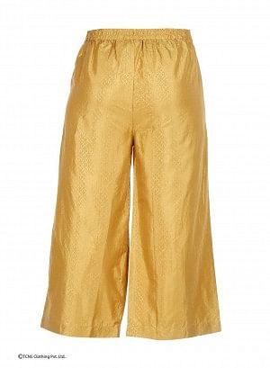 Gold-Toned Ankle-Length Pants - wforwoman