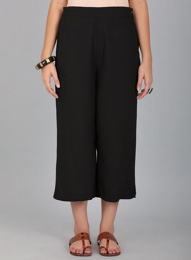 Black Cropped Pants - wforwoman