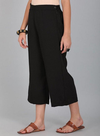 Black Cropped Pants - wforwoman