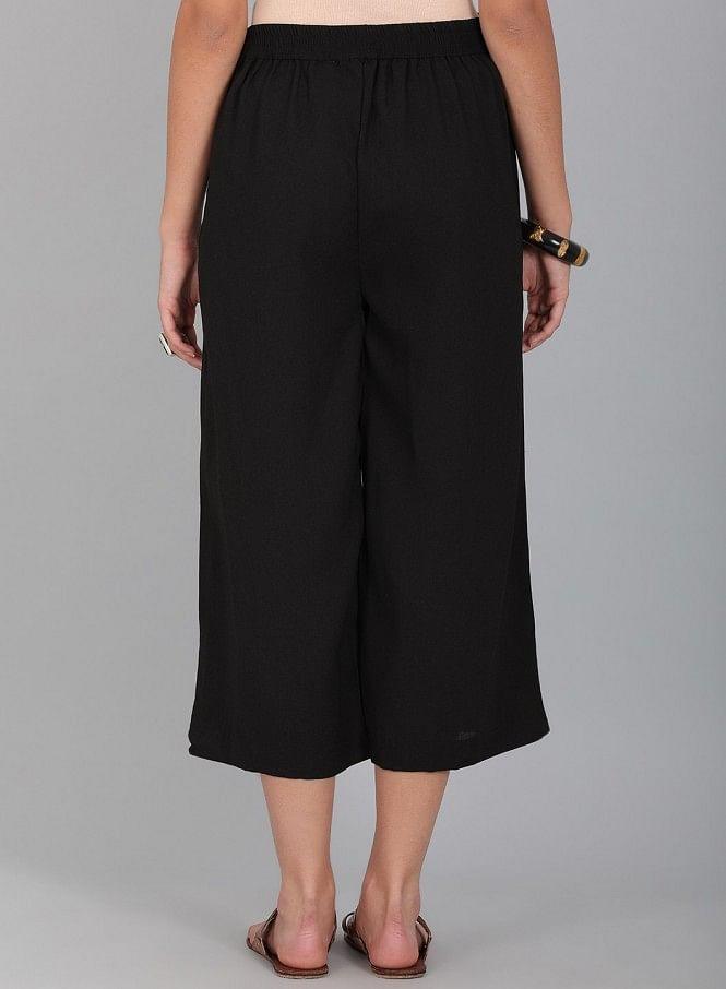 Black Cropped Pants - wforwoman