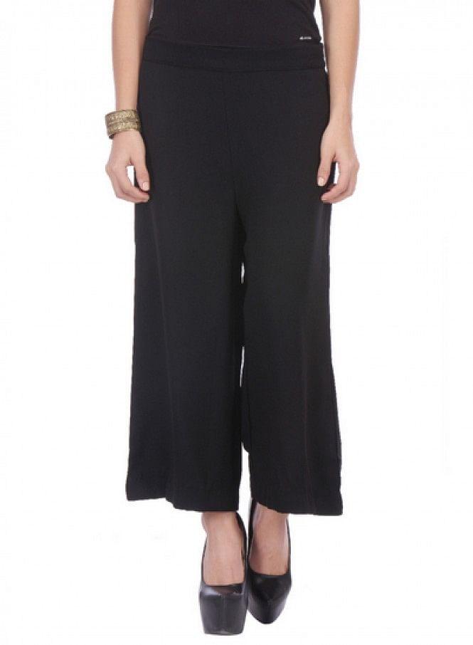 Black Cropped Parallel Pants - wforwoman