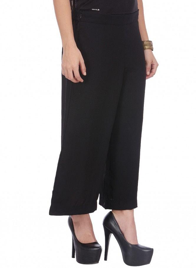 Black Cropped Parallel Pants - wforwoman