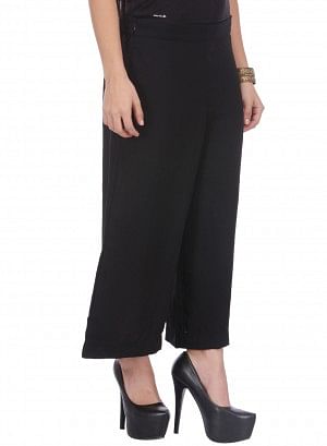 Black Cropped Parallel Pants