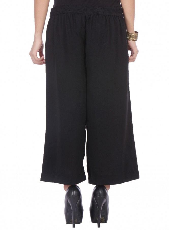 Black Cropped Parallel Pants - wforwoman