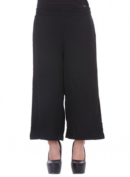 Black Cropped Parallel Pants - wforwoman