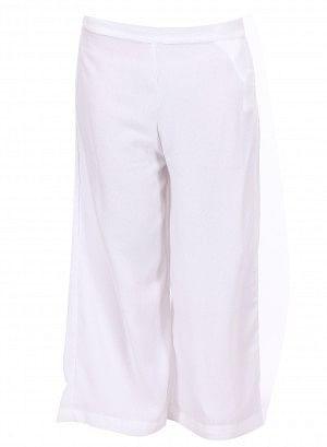 White Cropped Parallel Pants - wforwoman