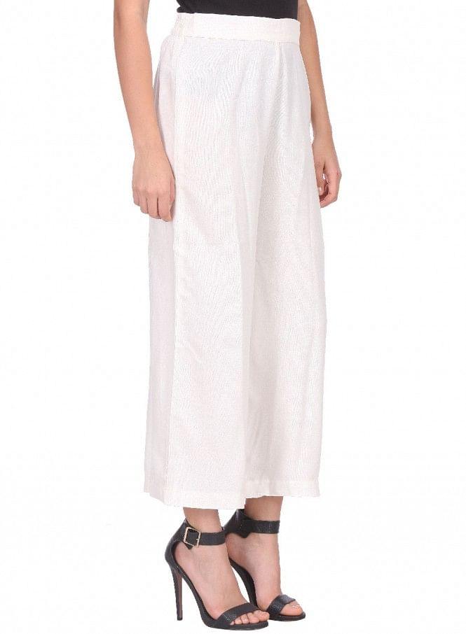 White Ankle-Length Pants - wforwoman