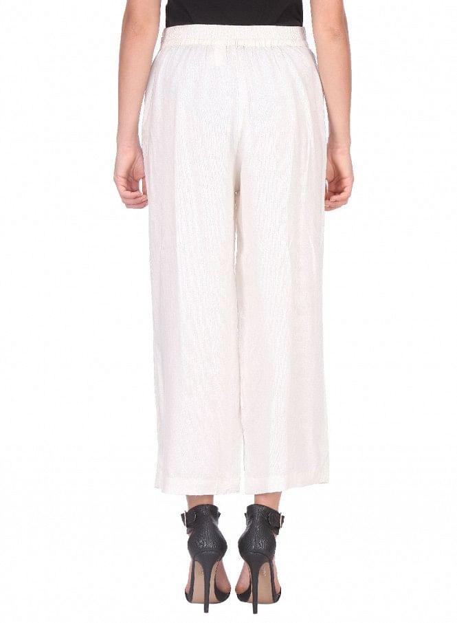 White Ankle-Length Pants - wforwoman