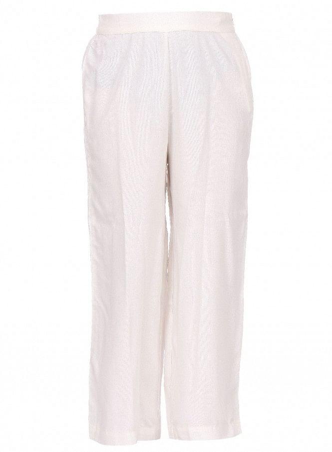 White Ankle-Length Pants - wforwoman