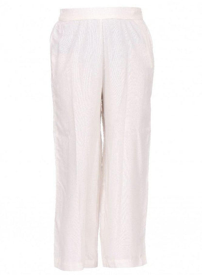 White Ankle-Length Pants - wforwoman