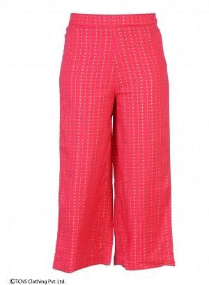 Pink Printed Ankle-Length Pants - wforwoman