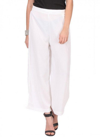 White Ankle-Length Pants - wforwoman