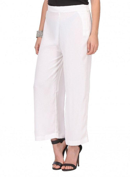 White Ankle-Length Pants - wforwoman